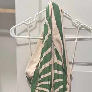fab'rik Green and Cream Backless Dress